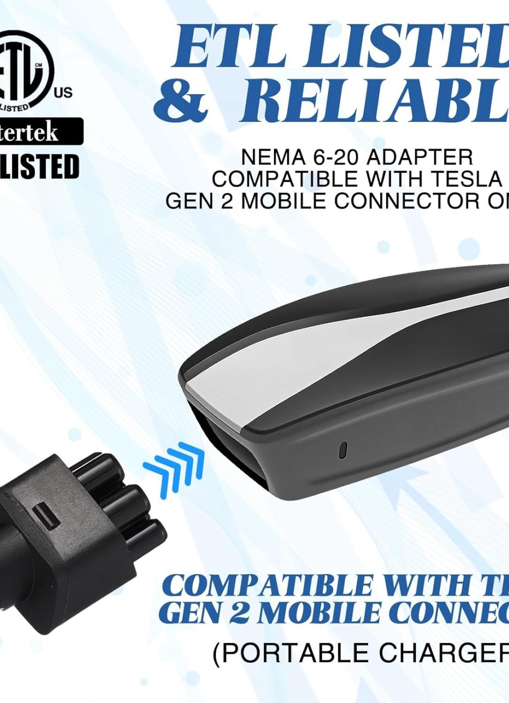 16" 6-20 Adapter Compatible with Tesla Gen 2 Mobile Portable Charger Connect Mobile Charger to 240V 6-20P Outlet at 16 Amp Adapter Handle(Not Compatible with pre-2018 Model S/X Vehicles) - Image 3