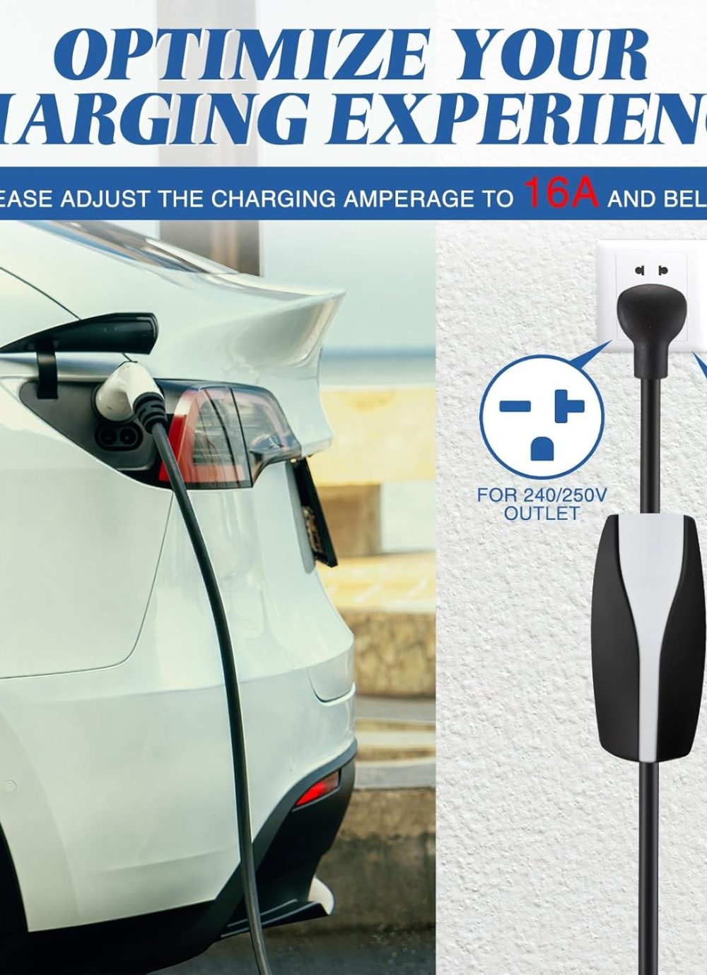 16" 6-20 Adapter Compatible with Tesla Gen 2 Mobile Portable Charger Connect Mobile Charger to 240V 6-20P Outlet at 16 Amp Adapter Handle(Not Compatible with pre-2018 Model S/X Vehicles) - Image 4
