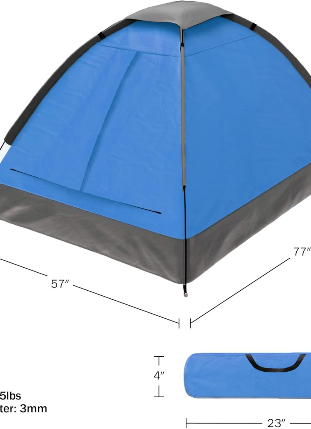 2-Person Dome Tent – Easy Set Up Shelter with Rain Fly and Carrying Bag for Camping - Image 2
